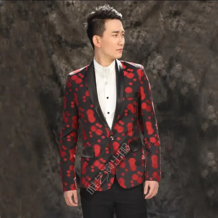 

Novelty men printing suits designs masculino homme terno stage costumes for singers men blazer dance clothes jacket dress punk