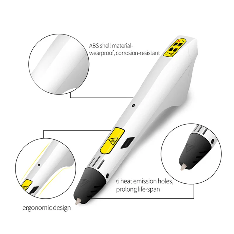 Ручка для 3D печати 1,75 мм ABS и PLA нити diy ручка для рисования 3 D ручка для принтера креативная игрушка подарок для детей Дизайнерская ручка для печати