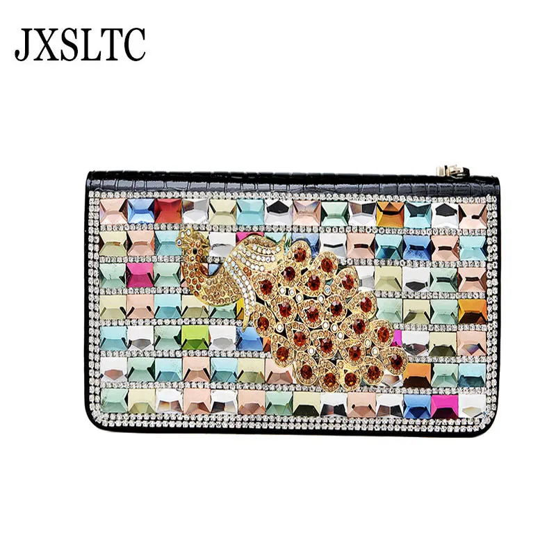 

JXSLTC Luxury Brand Female Money Clips Original Leather Cow Purses for Women Diamond Clutch Women's Wallet Bag For 2018 New