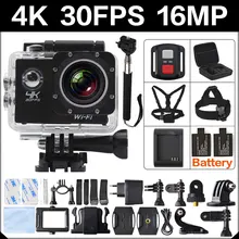 4 К 30FPS 16MP Wi-Fi Экшн-камера 2 Спорт HD 1080 P 60fps Cam Подводные Депортива Go водонепроницаемый YL 4 К 170D 3 Pro Hero Спорт Cam