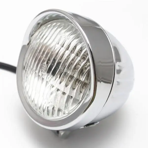 Motorcycle Headlight for   Bobber Chopper Softail   Chrome Clear Aluminum Classic Bottom Mount Bates Style
