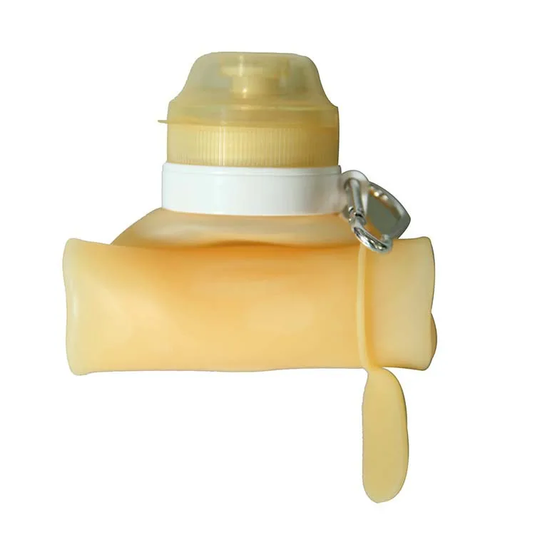 500-600 мл силиконовые бутылку Портативный открытый чашки путешествия горшок Портативный Термальность термосы большой Ёмкость посуда - Цвет: Цвет: желтый