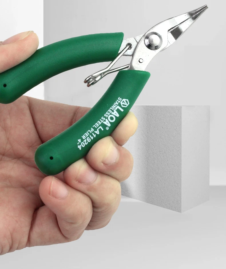 新品老A台湾进口不锈钢钳迷你钳电子钳电子剪尖嘴钳弯嘴钳斜嘴钳-tmall_12