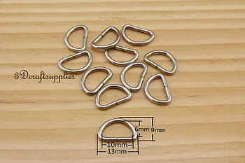 

d ring d-rings purse ring Webbing Strapping metal nickel 10mm 3/8 inch 40pcs i24