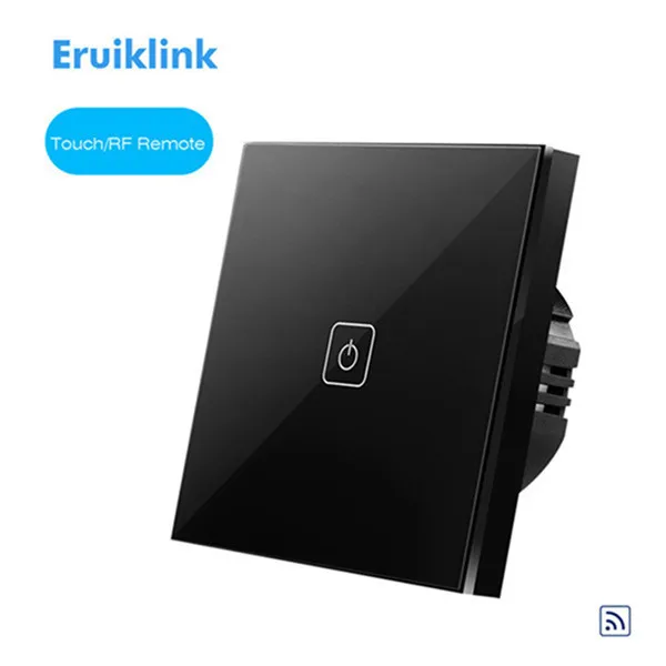Eruiklink переключатель дистанционного управления, стандарт ЕС, 1, 2, 3 банды, 1 способ, настенный светильник с сенсорным экраном, роскошный стеклянный переключатель, панель, умный дом - Цвет: 1gang no RC