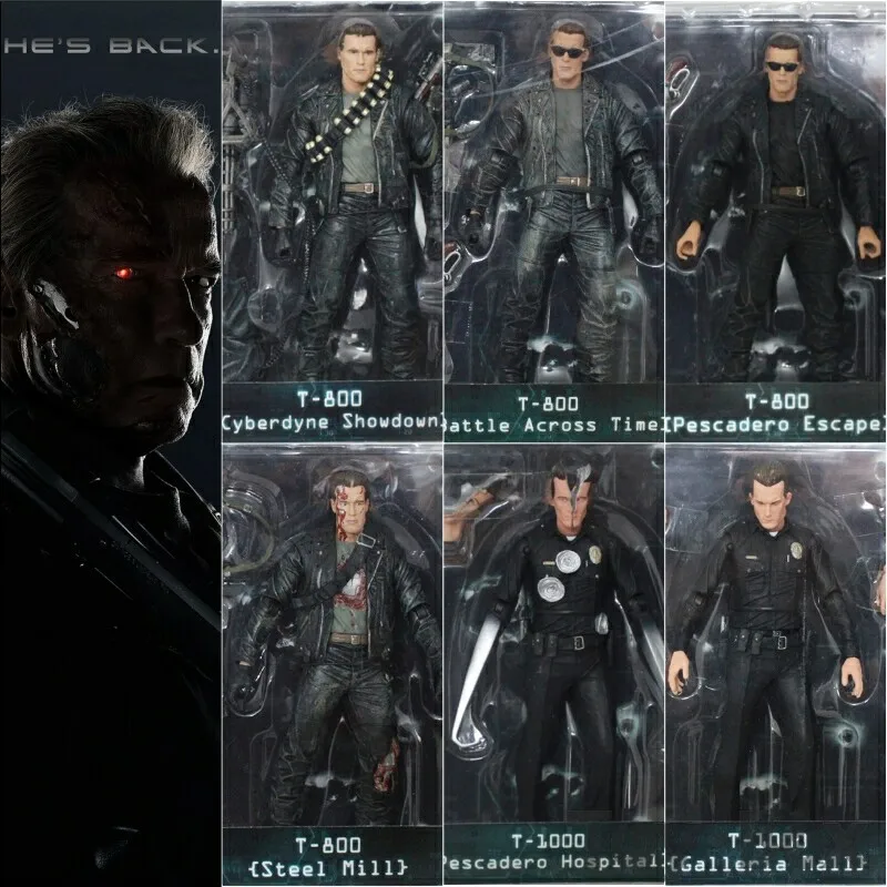 

He's Back The Terminator Judgment Day Genesis Movie T800 T1000 6*Style 18cm Toy PVC Figure Model Gift