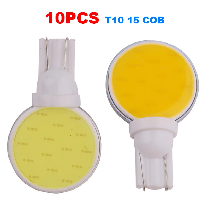 10 шт. Автомобильные светодиодные лампы T10 COB W5W 15SMD-COB 194 в | Автомобили и мотоциклы