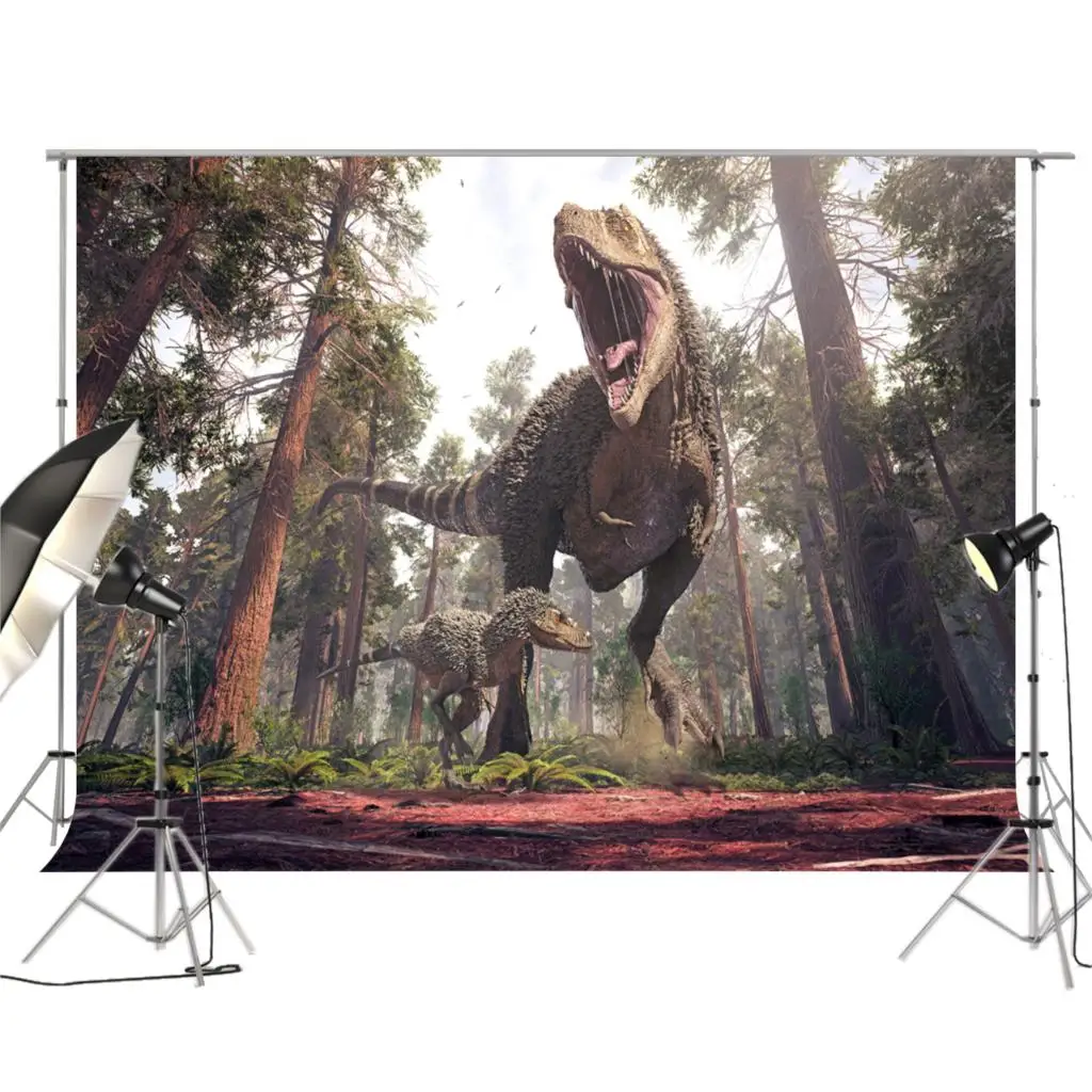 

Jungle Dinosaur Photography Backdrop Photo Background Jurassic Park World themed Birthday Party photo decors XT-6955
