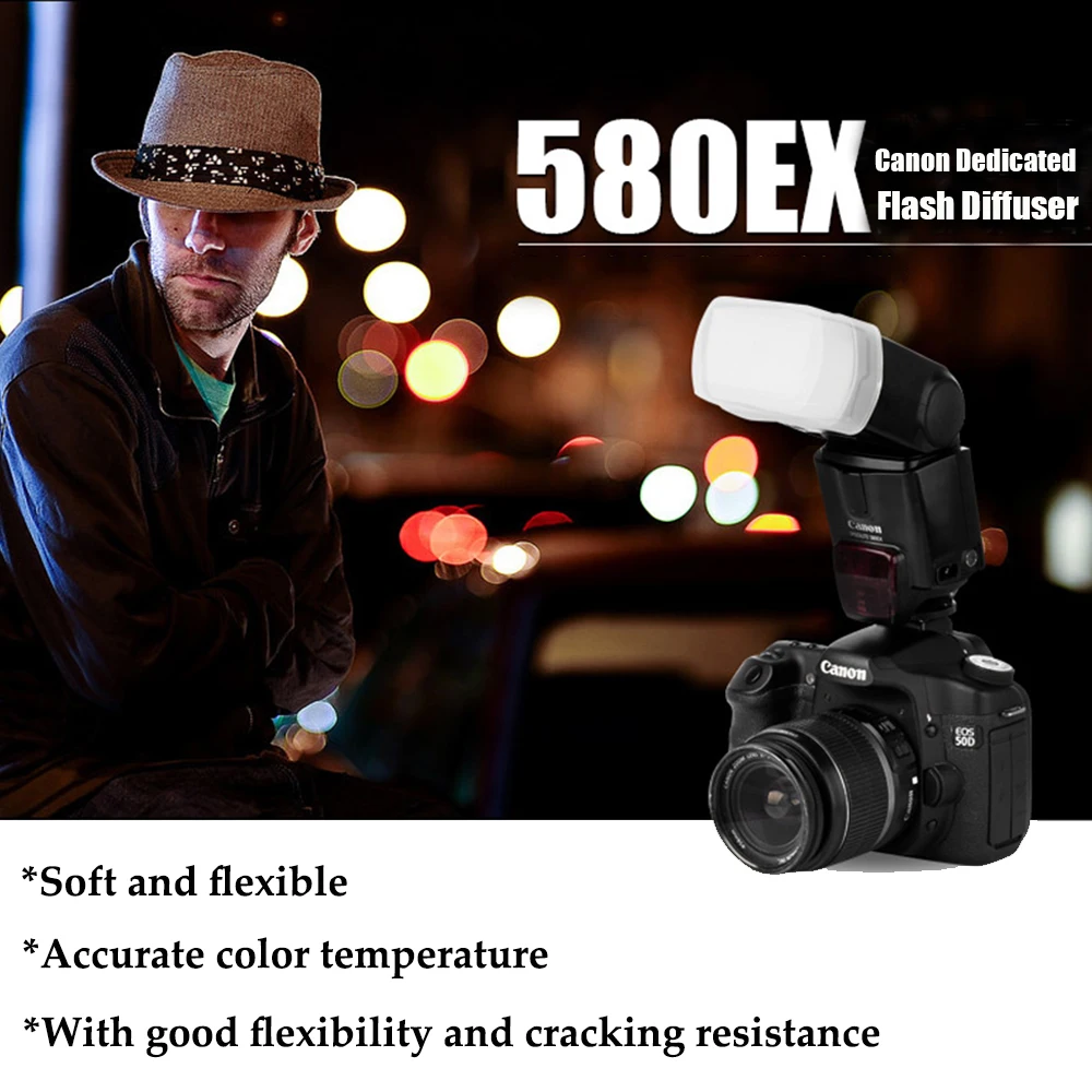 

Pixel Camera Bounce Flash Diffuser 580EX 580EX II For Canon Speedlite X800C X800C PRO Viltrox JY-680A /YONGNUO YN560III YN-560IV