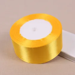 Luxurious Gold Yellow Silk Satin Ribbon - 25 Yards for Elegant Decorations & Gift Wrapping (40mm Gold Yellow)