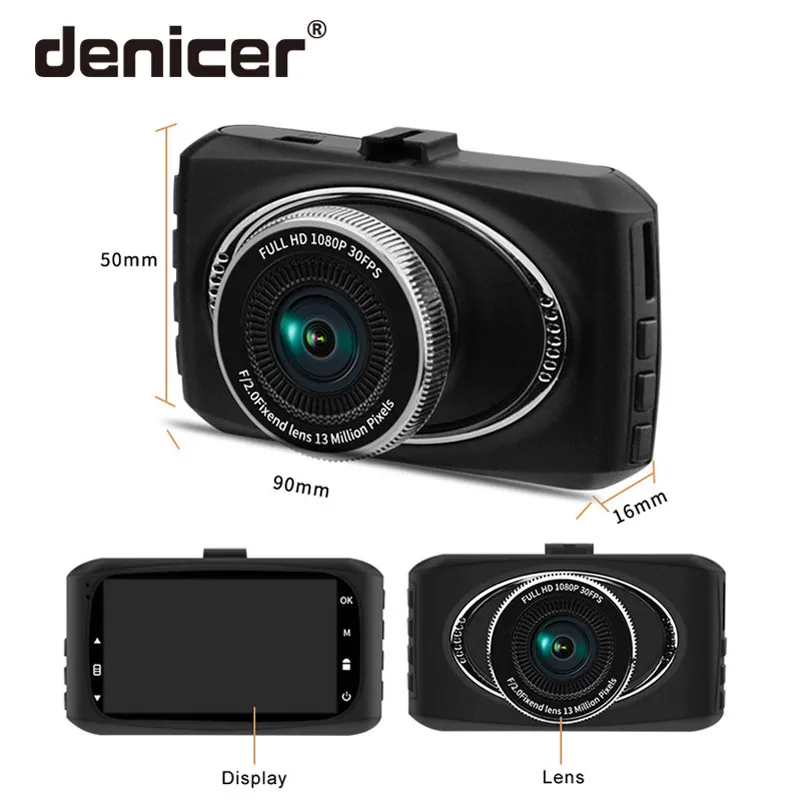 Denicer Car Cvr камера видеокамера 1280x720P Dashcam Автомобильный регистратор Dvr 100 градусов