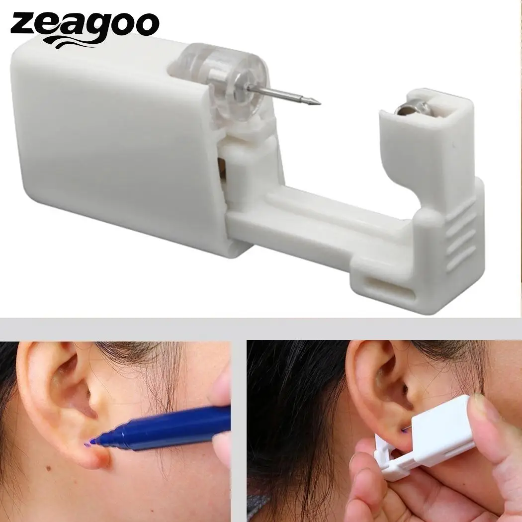 Zeagoo безопасный портативный инструмент для Пирсинга Ушей стерильный без