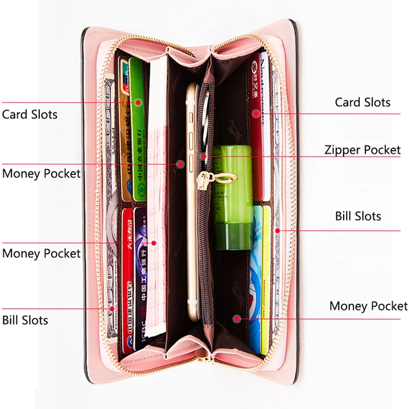 Günstig FOXER Marke Frauen Kuh Leder Geldbörse Einfache Geldbörsen Fashion Zipper Lange Geldbörsen Weibliche Kupplung Tasche