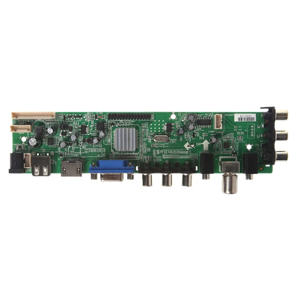 V56 V59 ЖК ТВ драйвер платы DVB-T2+ 7 ключ переключатель+ ИК+ 4 лампы Инвертор+ LVDS комплект 3663