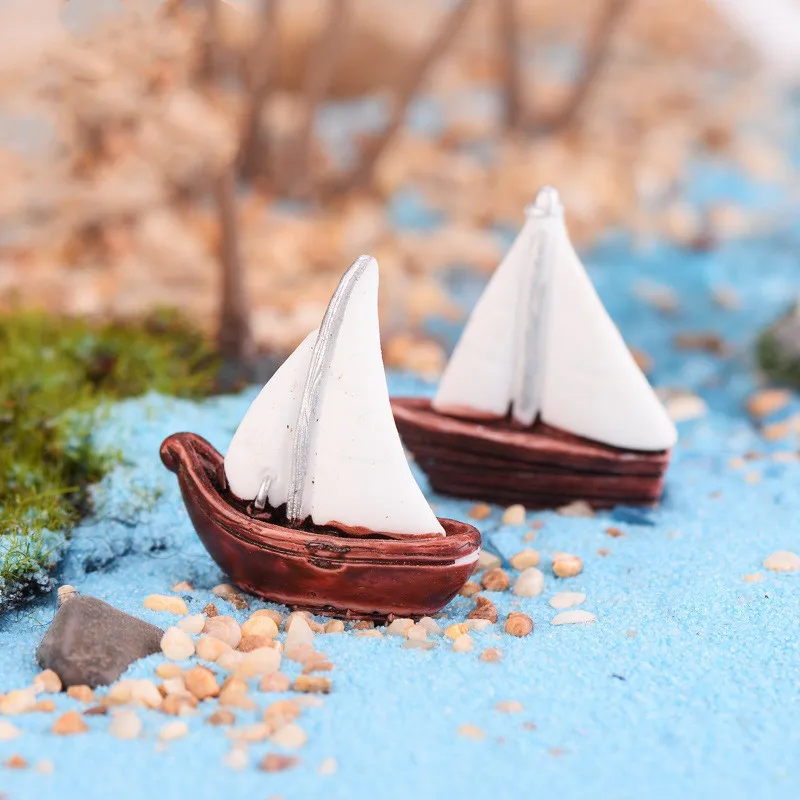 4 Kinds Sailing Boats Model DIY Creative Cake Decoration Resin Crafts Slime Accessories Supplies Interactive Toys for Children