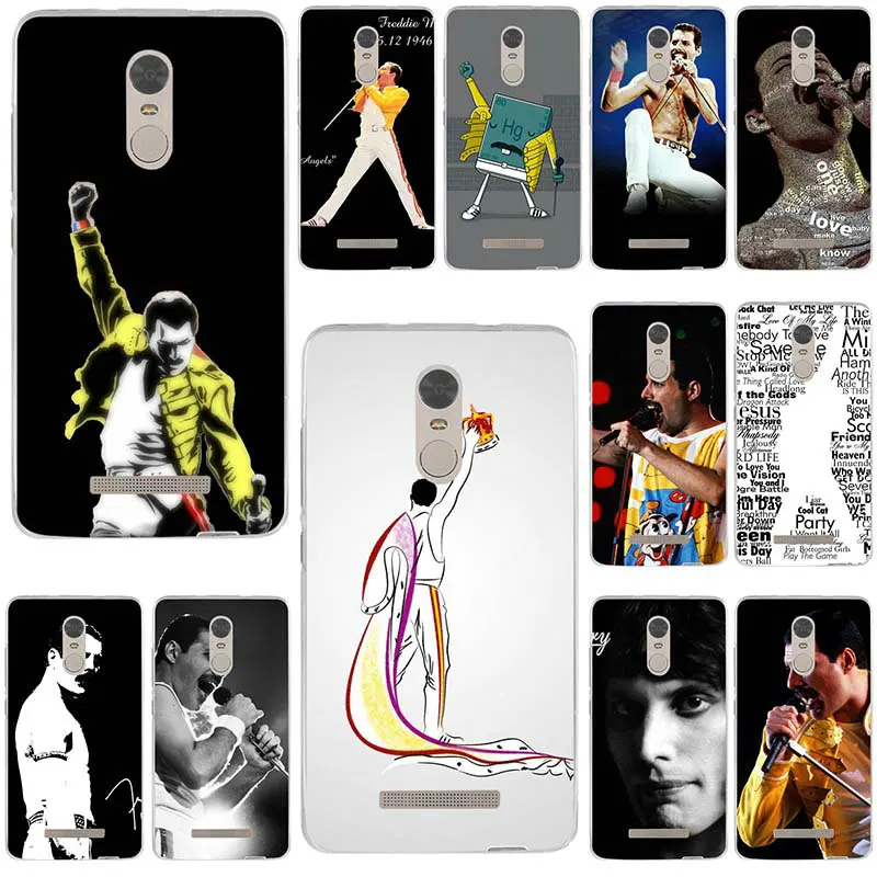 

Soft TPU Funny Phone Cases for Xiaomi Mi Redmi Note 3S 4 4X 4A 5 5S 5A 6 6X 6A 8 A1 Pro Plus Max 3 Freddie Mercury Queen Band