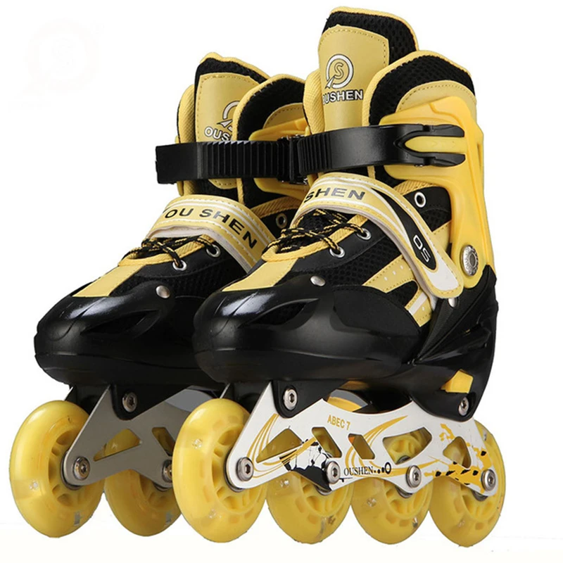 

Children Inline Speed Roller Skate Shoes Street Brush Skating Full Flashing For Kids Adjustable Sneakers With Rollers Gift IA102
