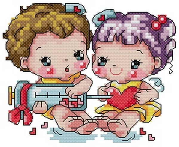 cs-2825 Cross Stitch Kit Love Doctor Boy and Girl Korean Cuties SO