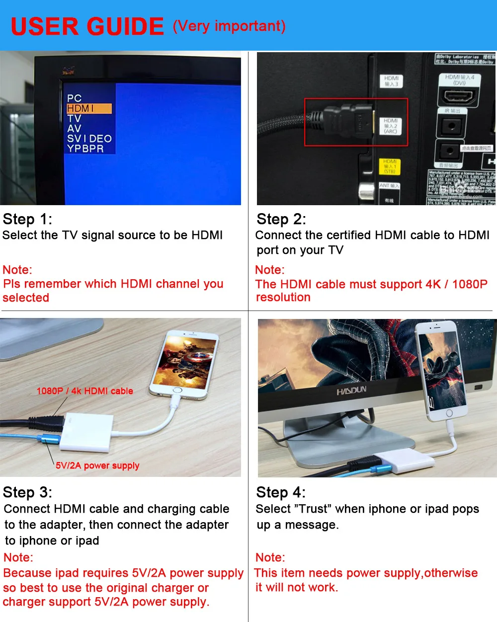 8-контактный интерфейс для цифрового AV HDMI к HDMI адаптер Кабельный разъем USB до 1080 P 4 K HD для iPhone X 8/7/6/iPad Air