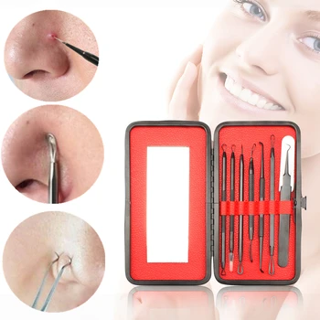 

7pcs/set Stainless Steel Acne Removal Blemish Blackhead Remover Cleaner Needle Pimple Spot Extractor Makeup Face Cleaning Tools