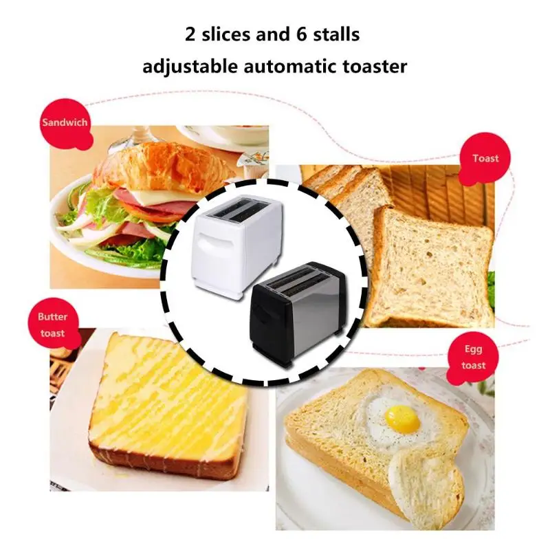 750W 6-speed Automatic Toaster Home Fast Heating Bread Toaster Sandwich Maker Household Breakfast Bread Machine