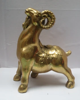 

WBY 1107++++High:8 Inch Metal crafts Home Decoration Chinese brass Carved distinctive style Goats Statue/ Classic Sheep Scupture