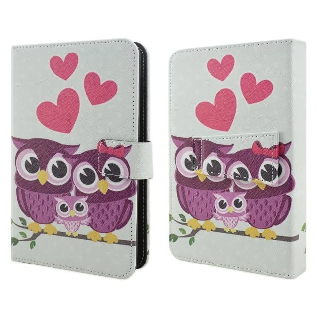 

New 3D Cute Flip Magnetic Fashion PU Leather Micro USB Keyboard Case Stand Cover for Universal 7/8" Android Tablet PC