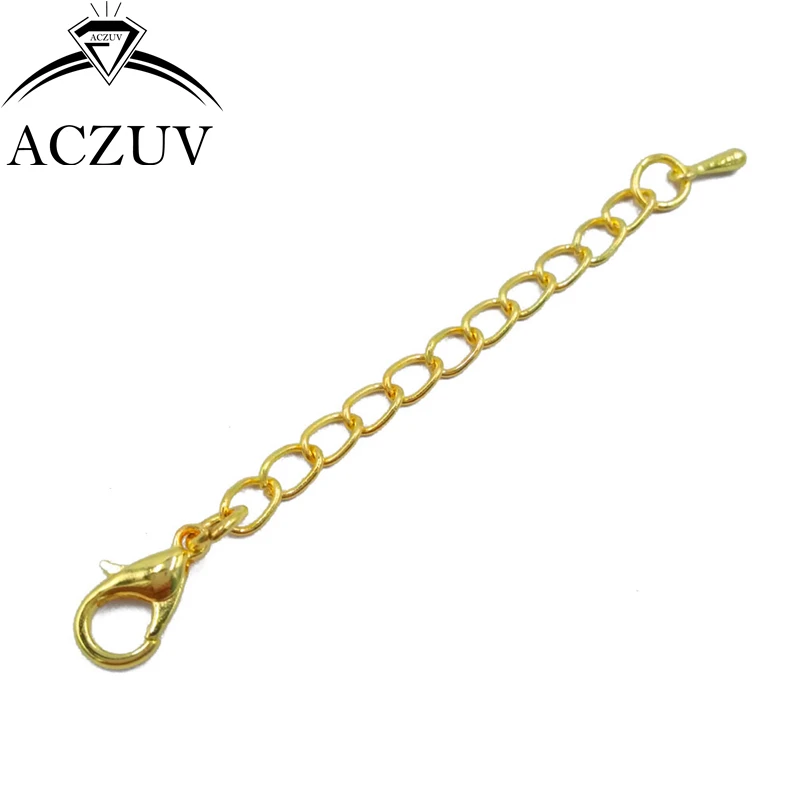 

500pcs Gold Plated Chain Extender and Teardrops Extend Chain Findings with 12mm Lobster Clasp For Necklace DIY EXTC005