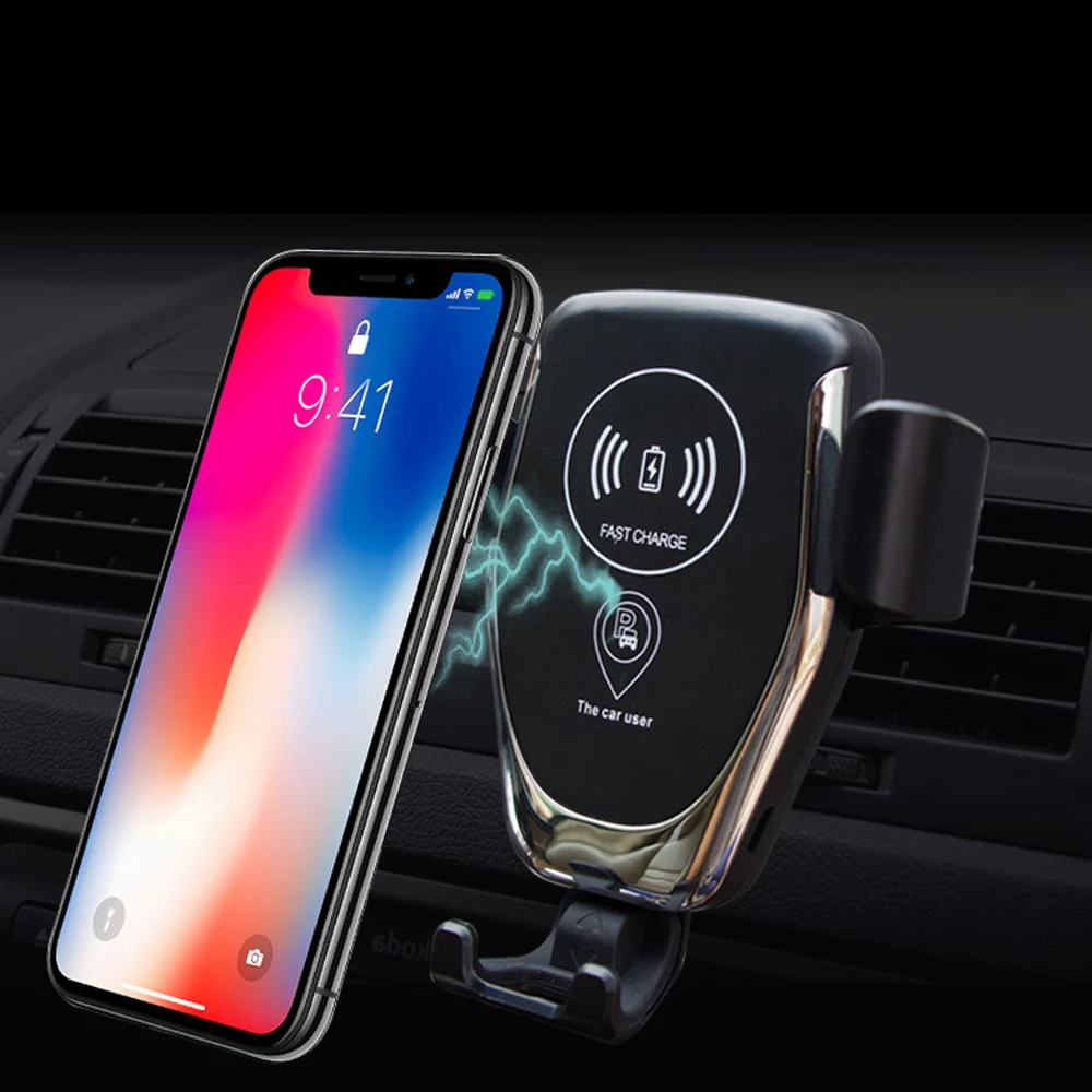 10 Вт Быстрое беспроводное зарядное устройство для samsung S10 S9 S8 Plus USB Qi зарядный кронштейн для iPhone XS XR 8 X держатель телефона на вентиляции