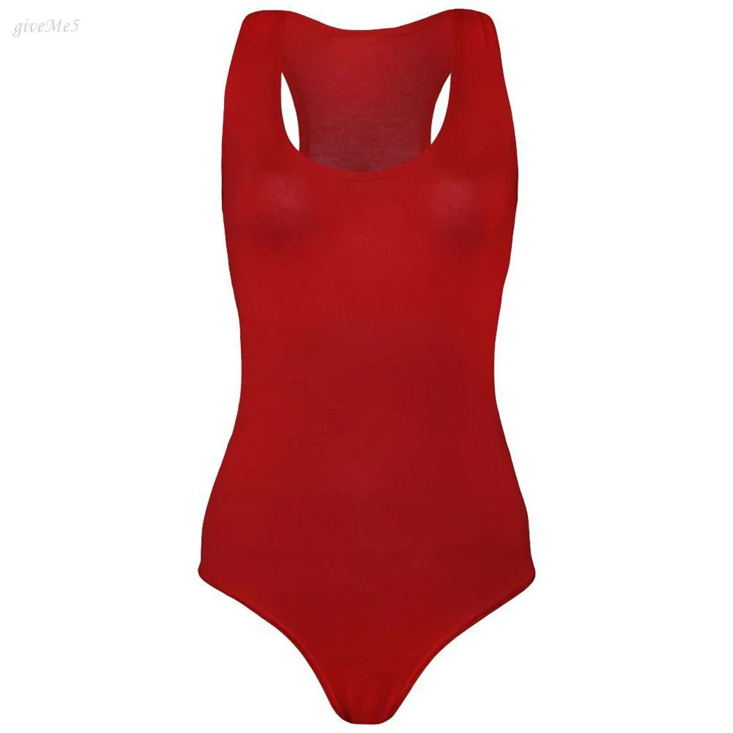 

Fashion Women Sexy Bodysuit Racer Back Sleeveless Bodysuit Summer Stretch Leotard Vest Top