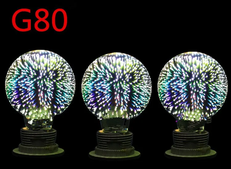 

6PCS/lot beautiful LED 3D blubs A60 ST64 G80 Diamond shape 110V 220V colorful magic bulb christmas decoration lamp home lampada
