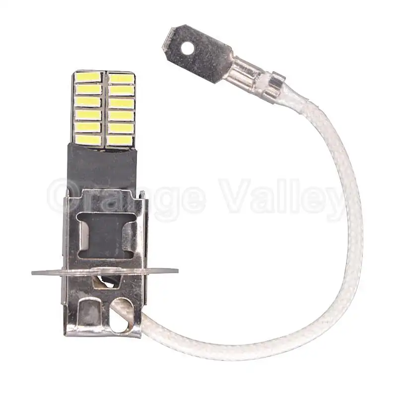 Автомобильные светодиодные лампы H3 24 SMD 4014 Canbus белые противотуманные фары
