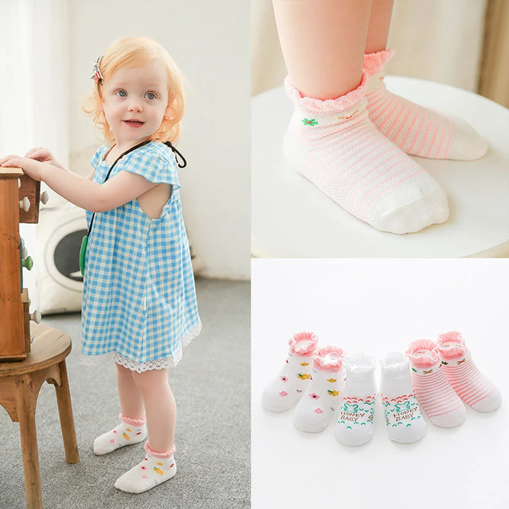 2018 Spring Fashion Hollow Design Girls Baby Socks Flowers/Striped Kids ...