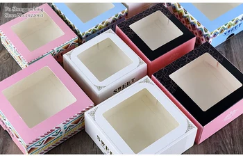 

Cake Boxes with Clear PVC window , Cake Paper Boxes Maffin, Muse Candy Wedding Favour box 100pcs/lot