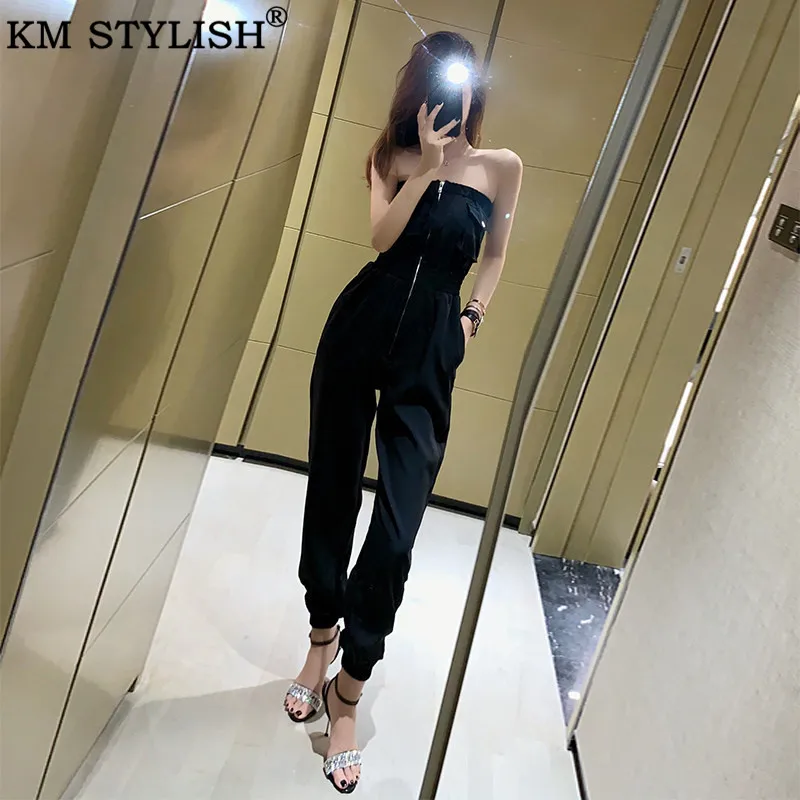 tube top black jumpsuit