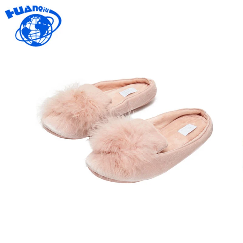 

HUANQIU Brand Cute Pompons Women Slippers Home Indoor Women House Shoes Winter Ladies Slides Fashion Pasoataques FM21