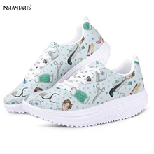 INSTANTARTS милый мультфильм медсестра/Доктор узор для женщин летние спортивные обувь для фитнеса открытый похудения спортивная обувь на платф