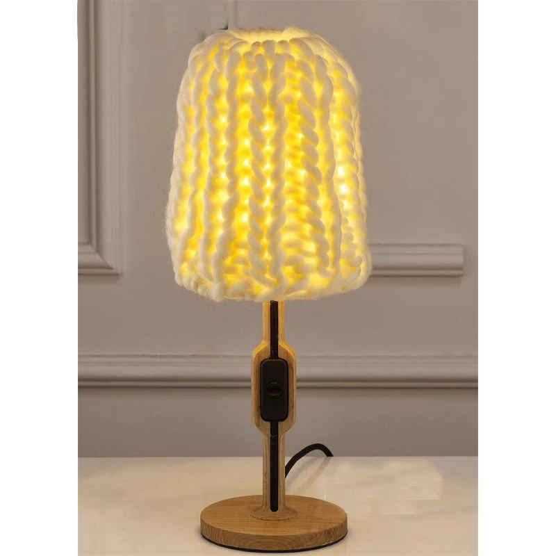 

Simple Solid wool knitting table lamp light LED tafellamp bedside bed lamp table lamps for bedroom Living room dining room