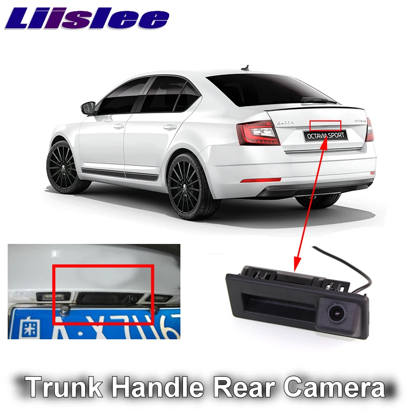LiisLee for SKODA Octavia MK3 A7 2016 2017 2018 2019 Car Rear View Parking Reverse Camera Original Factory Trunk Handle Camera (2)
