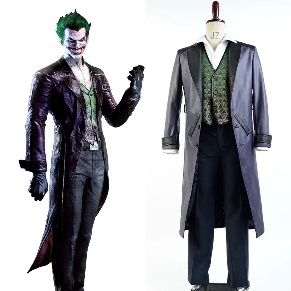 Batman Arkham Origins Blackgate Joker Cosplay Costum Full Sets Uniform ...