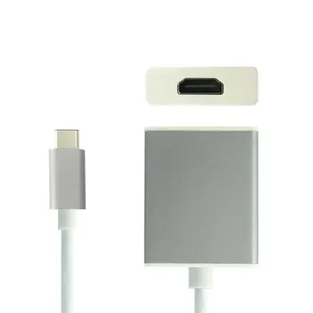 

USB-C USB 3.1 Type C to HDMI 1080p HDTV Adapter Cable with Silver Aluminium Case