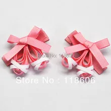 Розничная детские розовые Симпатичные лента танец Балетные костюмы Обувь заколка для волос