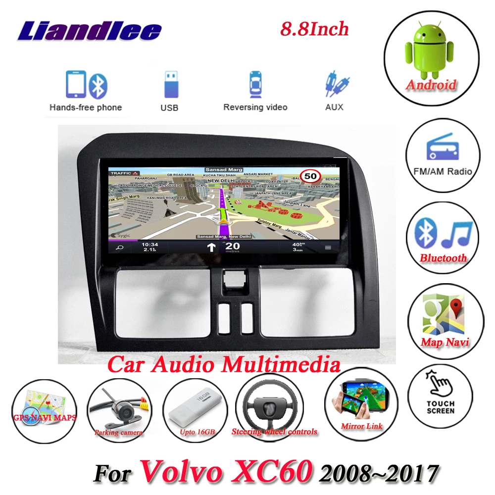

Liandlee Car Android System For Volvo XC60 2008~2017 Radio BT FM Wifi GPS Navi MAP Navigation HD Screen Multimedia No DVD Player