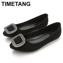 TIMETANG Женские туфли-лодочки Весенняя Новинка Для женщин обувь Модные алмаз красивые туфли на плоской подошве с заостренным носком; туфли; замшевые туфли с закрытым носком; Женская пикантная обувь; C105