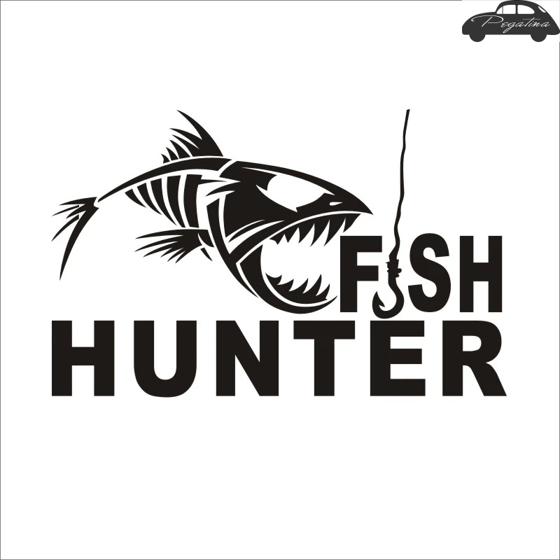 Fishing Hunter Skull Fish Sticker Fish Decal Posters Wall Decals Pegatina Decor MuralFisher Sticker