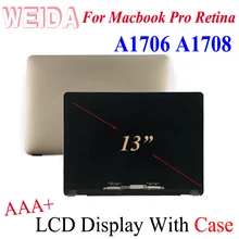 WEIDA 95% New LCD 15.4″ For Macbook Pro Retina 13″ A1706 A1708 Display Touch Screen Full Complete Assembly Replacement