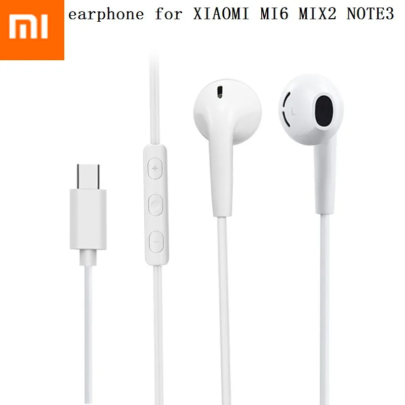 

USB 3.1 TYPE C in-ear Earphone Hifi Deep bass surround sound system Microphone / Volume control For XIAOMI Mi 6 Mix 2 Note 3