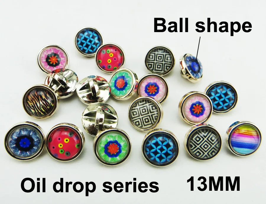 50PCS 13MM Ball Oil Drop Button Dyed RESIN SWEATER Buttons Coat Boots Sewing Clothes Accessory R-303 | Дом и сад