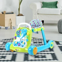 Baolebao ребенок учится Уокер с silence резиновые шины 7-18 месяцев ходунки Анти-опрокидывание музыку на прогулку в корзину walker