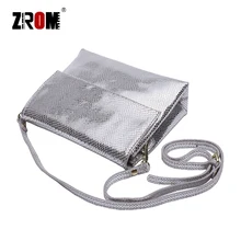 ZROM брендовые роскошные кожаные блестящие серпантиновые золотые серебряные сумки через плечо из натуральной мягкой коровьей кожи женские сумки-мессенджеры
